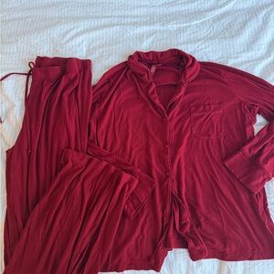 Skims soft lounge pyjama set Women's Red Sleepwear Set